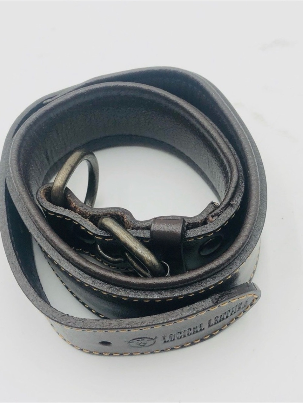 LOGICAL LEATHER - Brown XL-Large Dog Collar (22" - 27")(56cm-69cm)